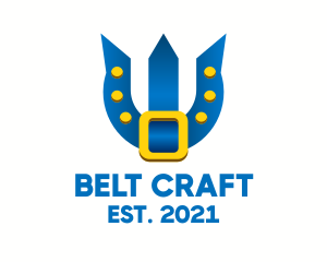 Blue Trident Belt  logo design