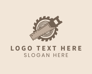 Saw Blade - Saw Blade Log Carpentry logo design