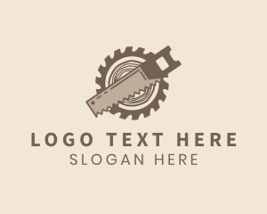 Log - Saw Blade Log Carpentry logo design