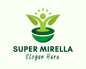 Vegan - Human Leaf Sustainability logo design