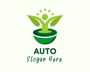 Herbal - Human Leaf Sustainability logo design
