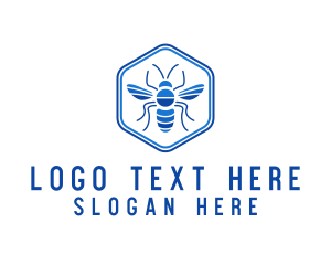 Wasp - Cool Hexagon Bee logo design