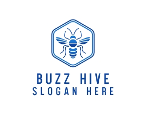 Cool Hexagon Bee logo design