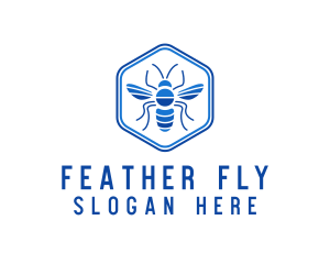 Cool Hexagon Bee logo design