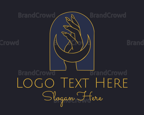 Mystic Lunar Moon Hand Logo