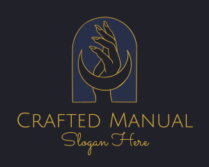 Manual - Mystic Lunar Moon Hand logo design