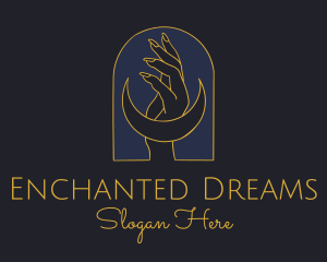 Mystical - Mystic Lunar Moon Hand logo design