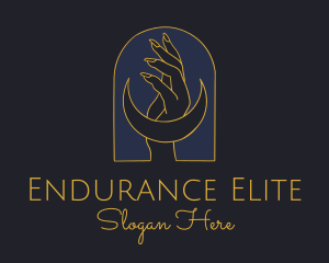 Mystic Lunar Moon Hand logo design