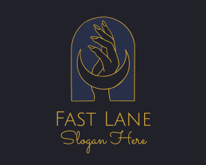 Mystic Lunar Moon Hand logo design