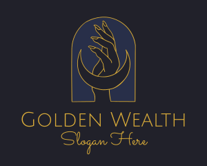 Fortune - Mystic Lunar Moon Hand logo design