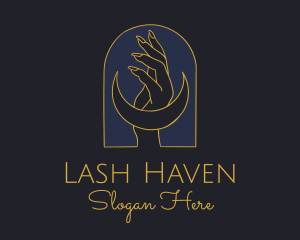 Mystic Lunar Moon Hand logo design