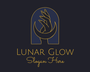 Mystic Lunar Moon Hand logo design