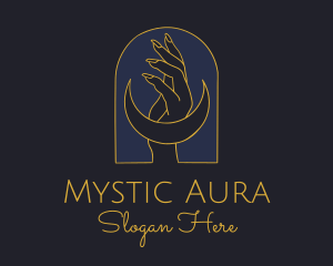 Mystic Lunar Moon Hand logo design