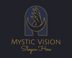 Mystic Lunar Moon Hand logo design