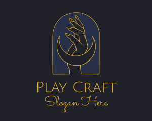 Mystic Lunar Moon Hand logo design