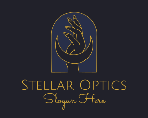 Mystic Lunar Moon Hand logo design