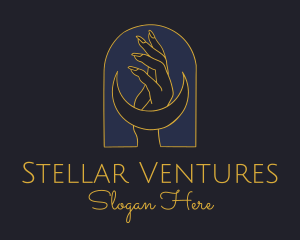 Constellation - Mystic Lunar Moon Hand logo design