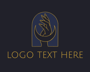 Hand - Mystic Lunar Moon Hand logo design