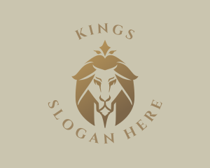 Gold King Lion logo design