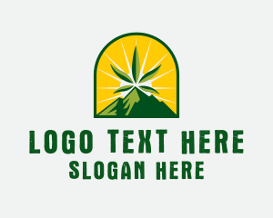 Cannabis - Marijuana Mountain Sunrise logo design