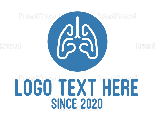 Blue Respiratory Lungs Logo