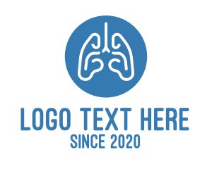 Inhale - Blue Respiratory Lungs logo design