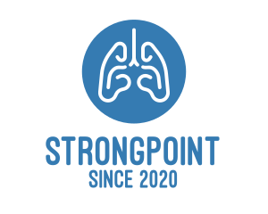 Health - Blue Respiratory Lungs logo design
