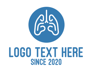 Lung Disease - Blue Respiratory Lungs logo design