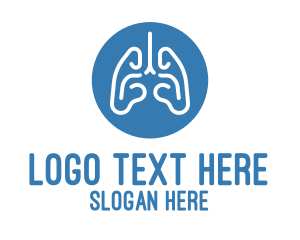 Blue Respiratory Lungs Logo