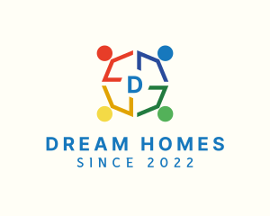 Association - Human Network Community Letter logo design