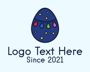 Birthday - Christmas Light Egg logo design