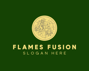 Flames - Forest Campfire Man logo design