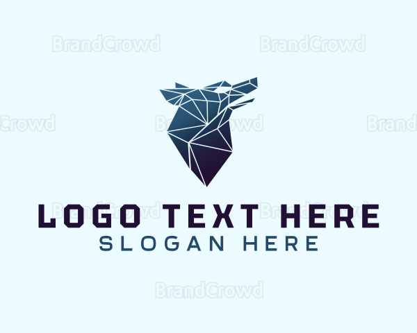 Geometric Wolf Wildlife Logo