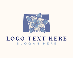 Blue Columbine - Colorado Flower Leaf logo design