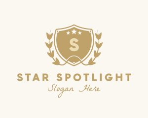 Wreath Stars Shield  logo design