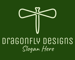 Nail Dragonfly Wings logo design