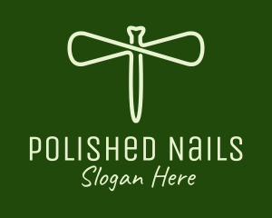 Nail Dragonfly Wings logo design