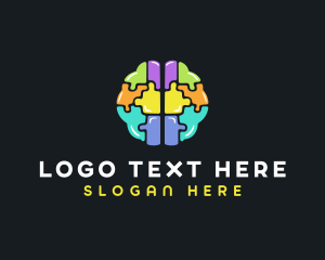 Toy Store - Brain Jigsaw Puzzle logo design