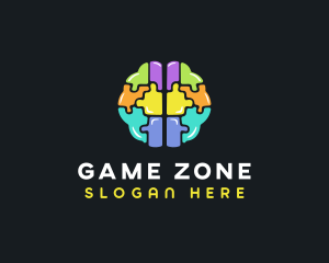 Brain Jigsaw Puzzle logo design