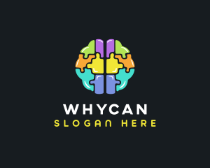 Problem Solving - Brain Jigsaw Puzzle logo design