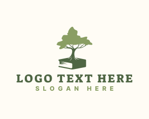 Learning - Book Tree Knowledge logo design