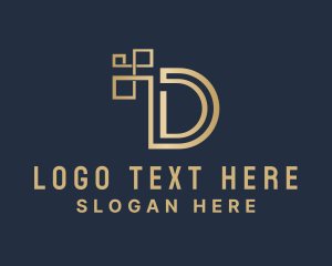 Lettermark - Digital Tech Letter D logo design