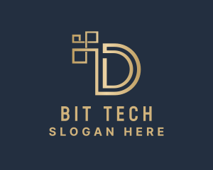 Digital Tech Letter D logo design