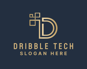 Digital Tech Letter D logo design