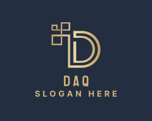 Digital Tech Letter D logo design