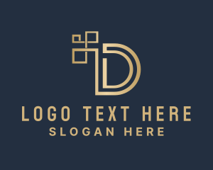 Financial - Digital Tech Letter D logo design