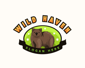 Animal Wombat Zoo logo design