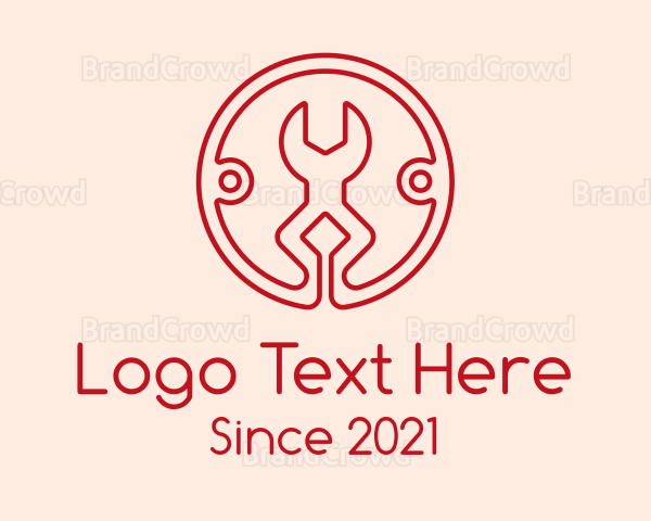 Red Repair Wrench Logo