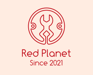 Red Repair Wrench  logo design