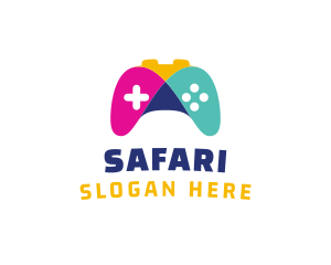 Colorful Mosaic Controller Video Game Logo